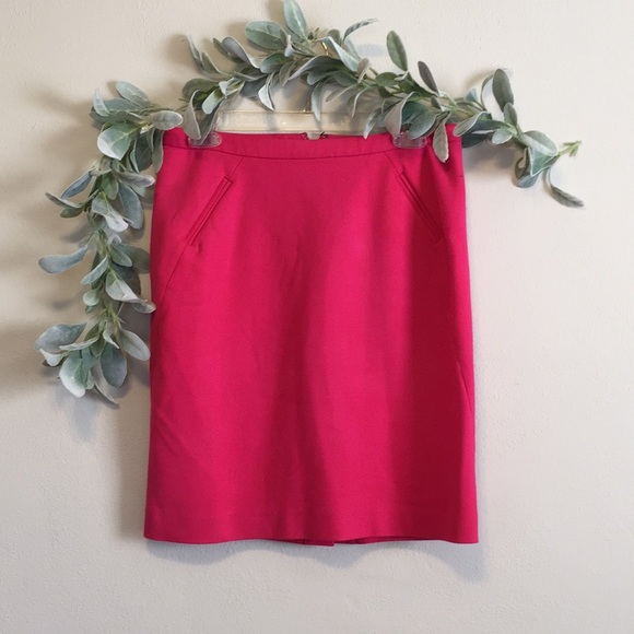 LOFT Dresses & Skirts - Loft hot pink pencil skirt 4 Petite